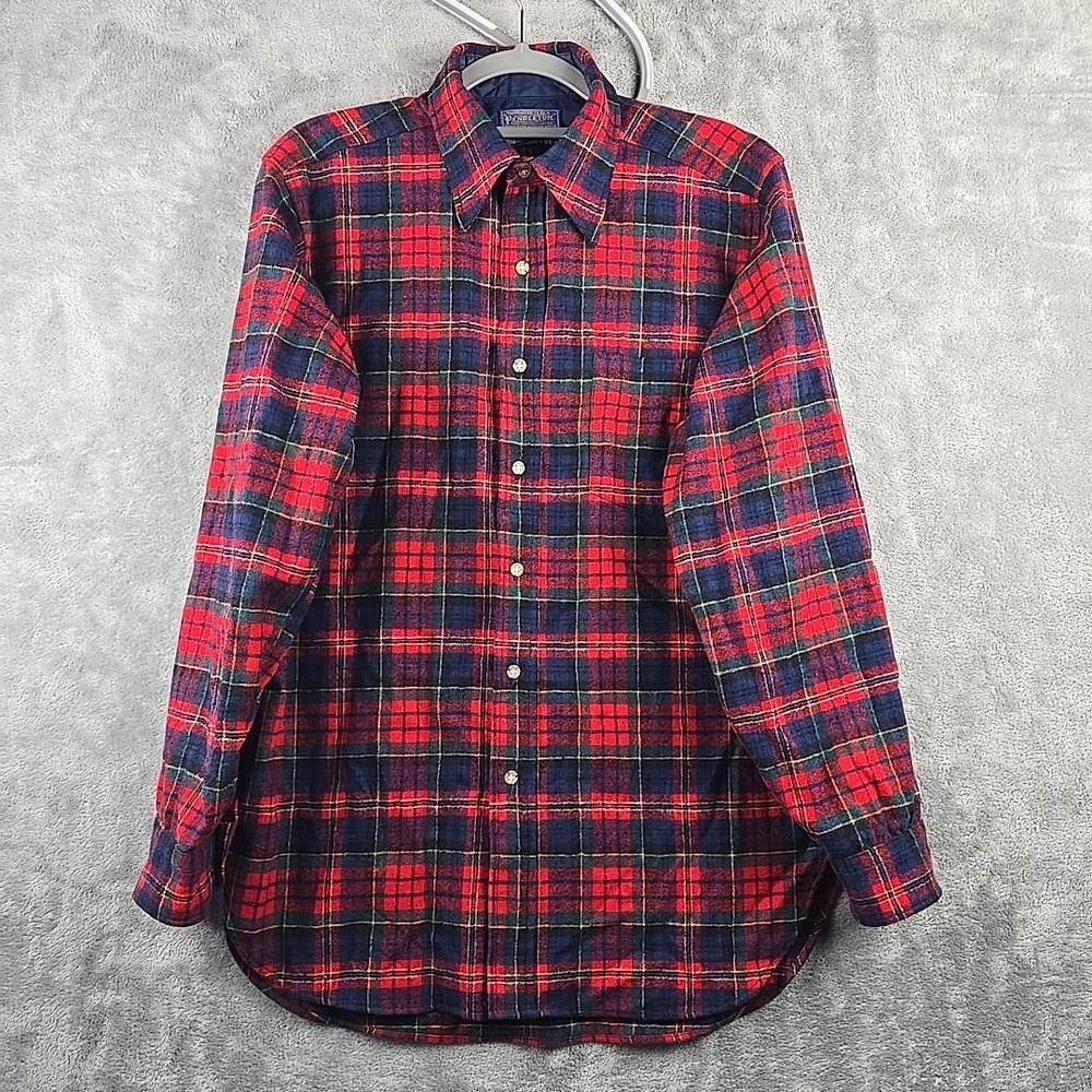 Vintage Pendleton Wool Shacket‎ Mens Medium Macpherson Red Tartan 60s 70s Shirt